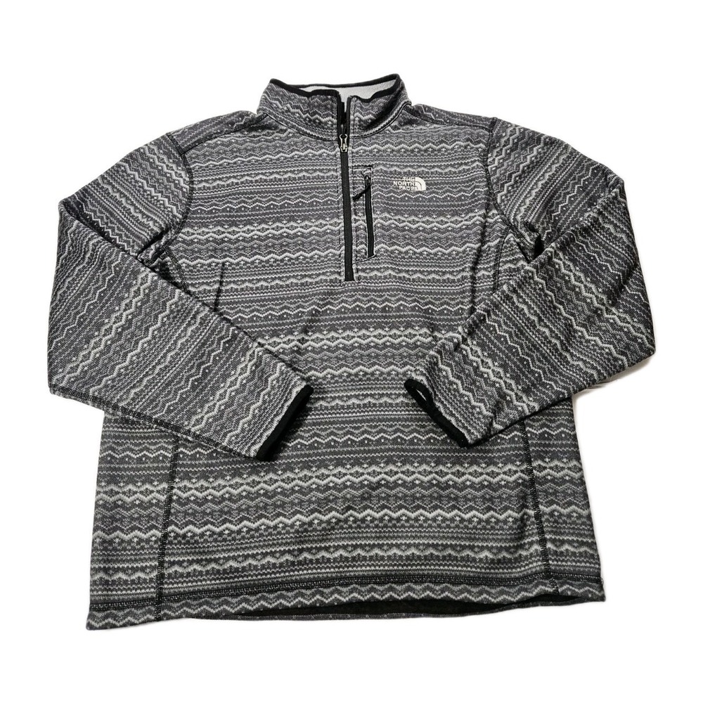 The North Face TNF Mens L Large Fleece 1/4 Zip Aztec Pullover Lightweight Jacket